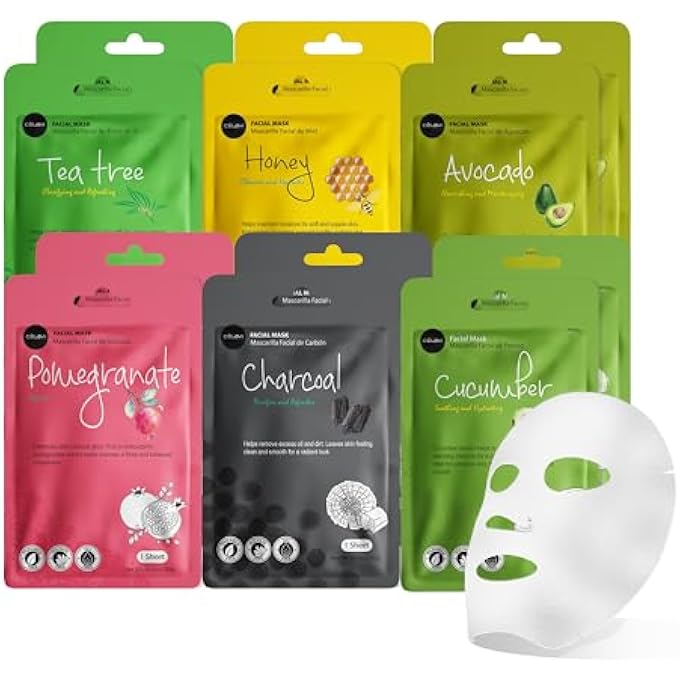 Celavi Cosmetics CELAVI ESSENCE FACIAL FACE MASK PAPER SHEET KOREA SKIN CARE MOISTURIZING 4 PACKS FOR EACH 6 FLAVORS (NEW) K-BEAUTY SKINCARE 24 MASKS IN A PACK MADE IN KOREA - Image 1